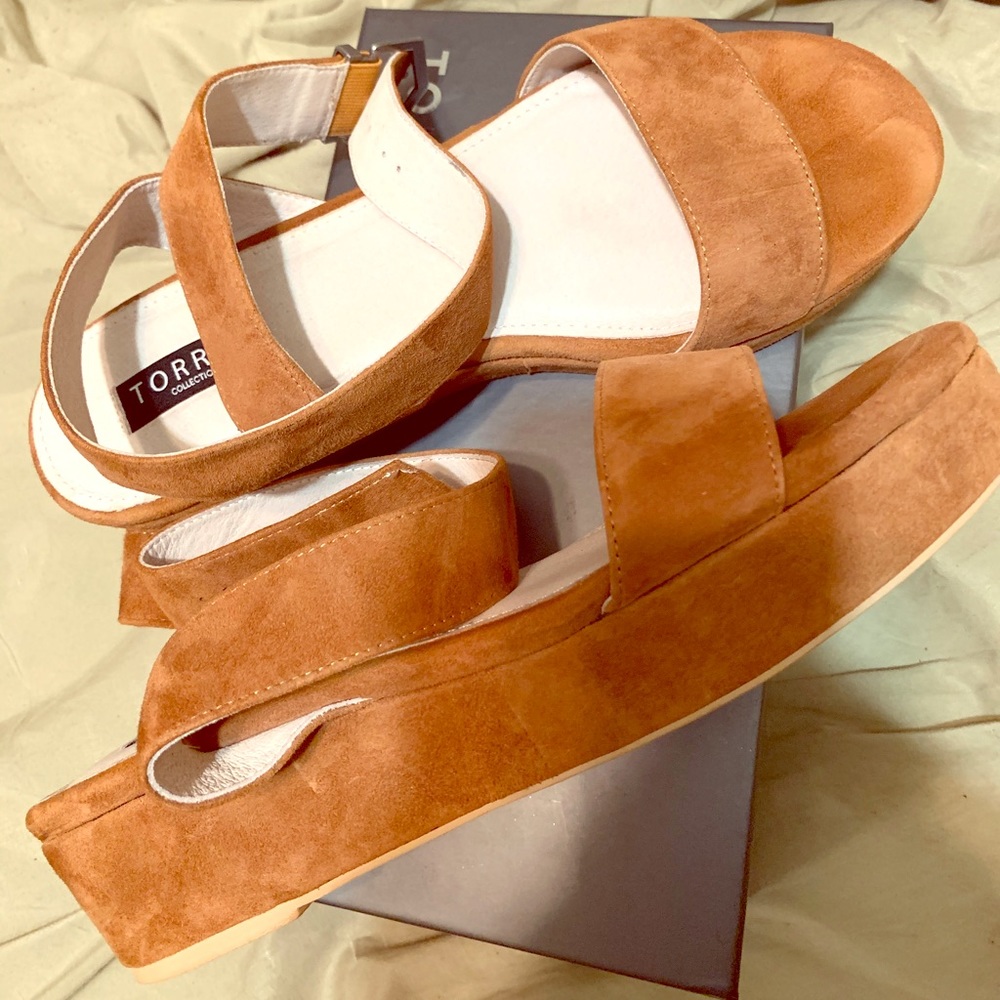 Torrid Cognac Platform Sandals (Genuine Suede)